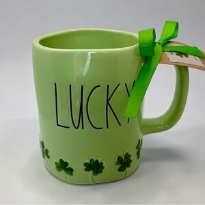 Rae Dunn LUCKY Green Mug St Patrick’s Day Artisan Collection NWT